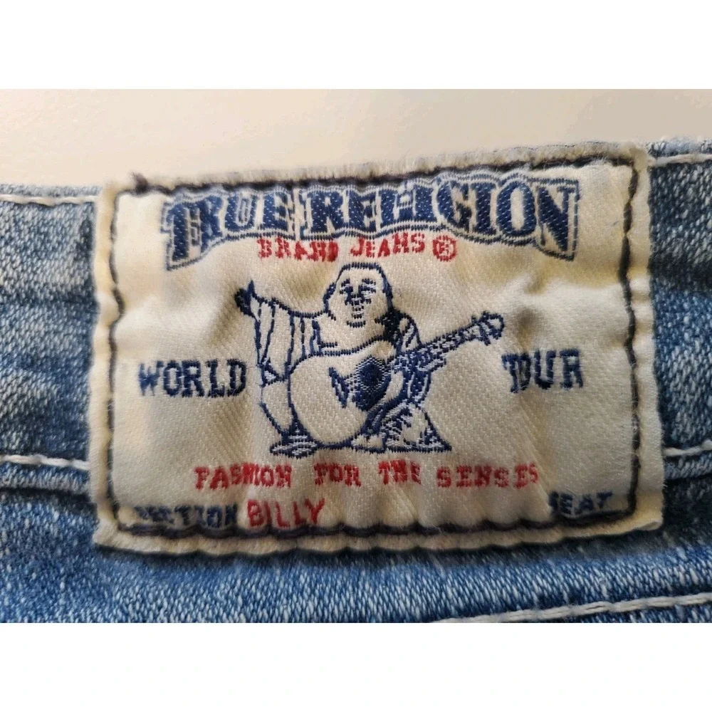 True Religion Billy Jeans‎ Mens 31 Made In USA Flap Pocket Bootcut Blue VTG Y2K